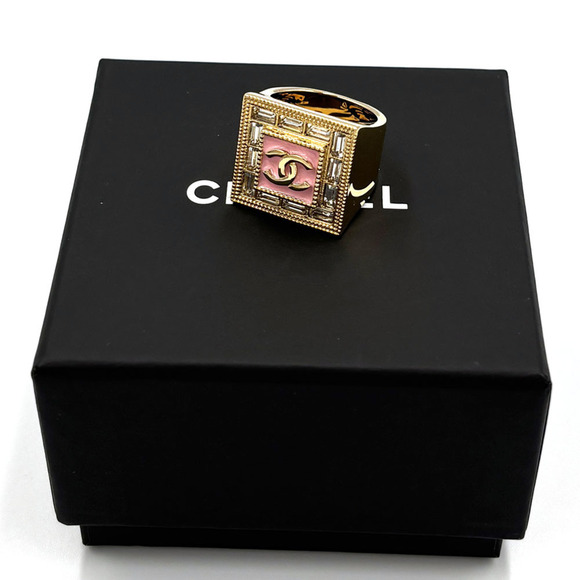 CHANEL Pink Logo Ring - Picture 10 of 10